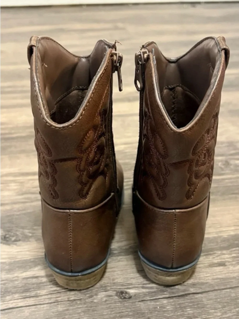 Cat & Jack Brown Toddlers' Western Embroidered Mid-Calf Boots